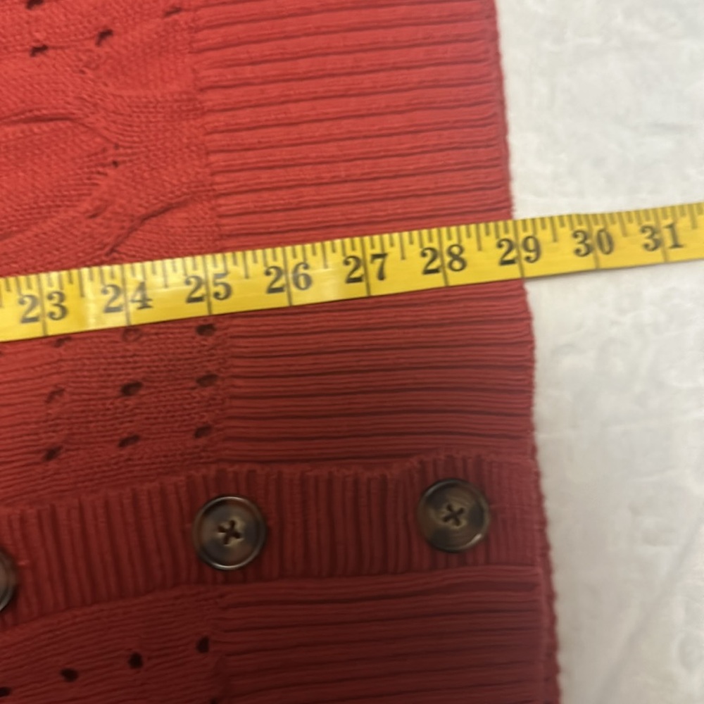 Torrid Cable V-Neck Boyfriend Cardigan Sweater Baked Apple Women's Size 1 (1X) - Picture 13 of 13